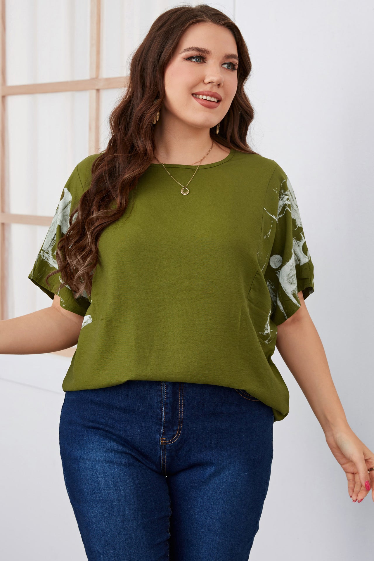 Plus Size Women Loose Short Sleeve Shirt Summer Women Clothing