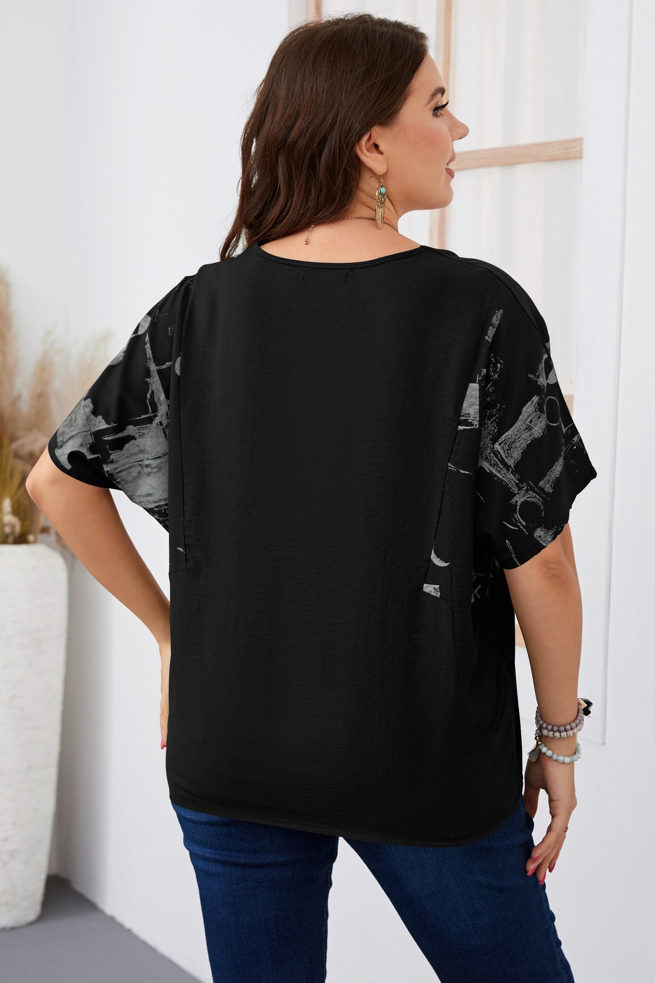 Plus Size Women Loose Short Sleeve Shirt Summer Women Clothing